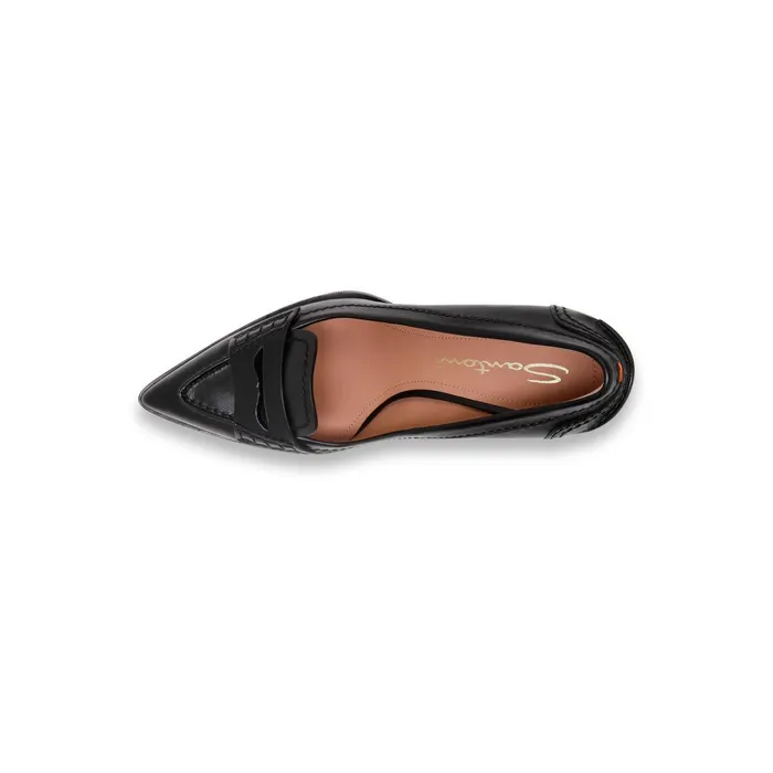 Santoni Black Leather HighHeel Pump Women Pumps and Heels