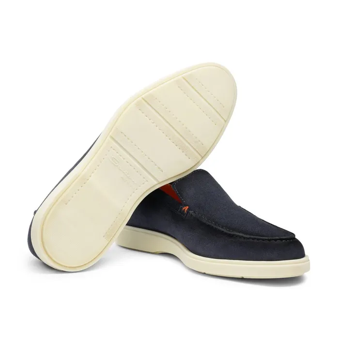 Santoni Blue Suede Loafer Men Loafers