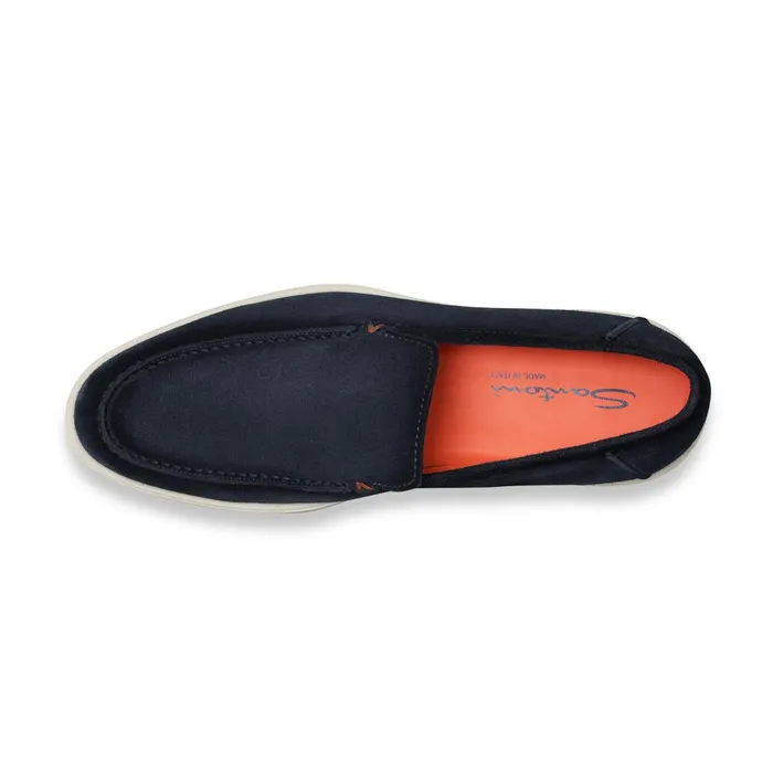 Santoni Blue Suede Loafer Men Loafers