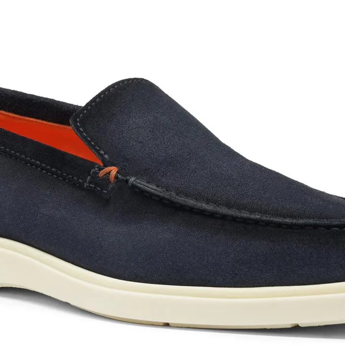 Santoni Blue Suede Loafer Men Loafers