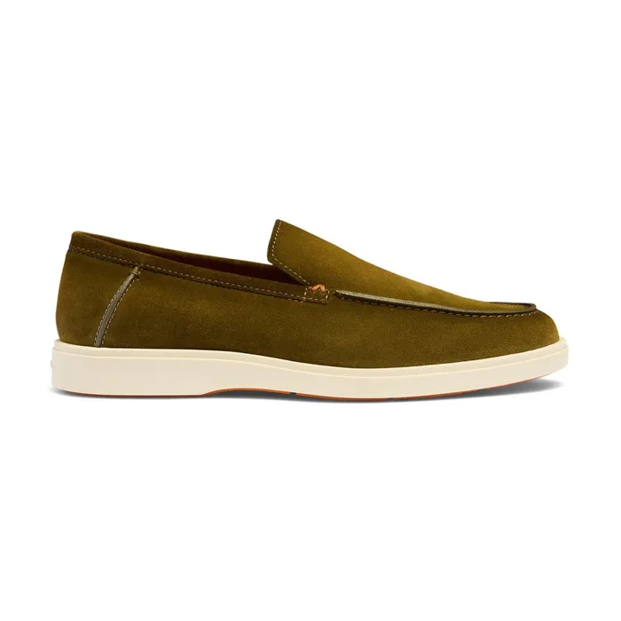 Santoni Green Suede Loafer Men Loafers