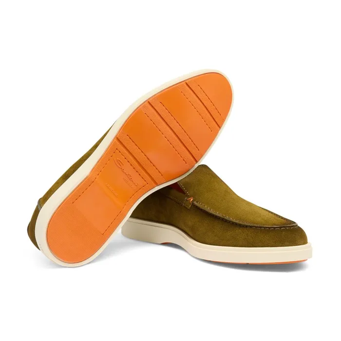 Santoni Green Suede Loafer Men Loafers