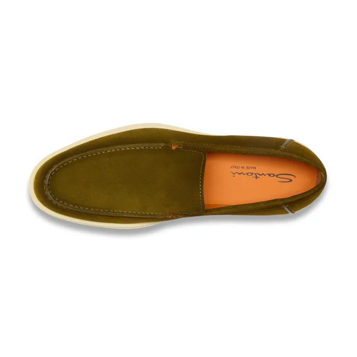 Santoni Green Suede Loafer Men Loafers