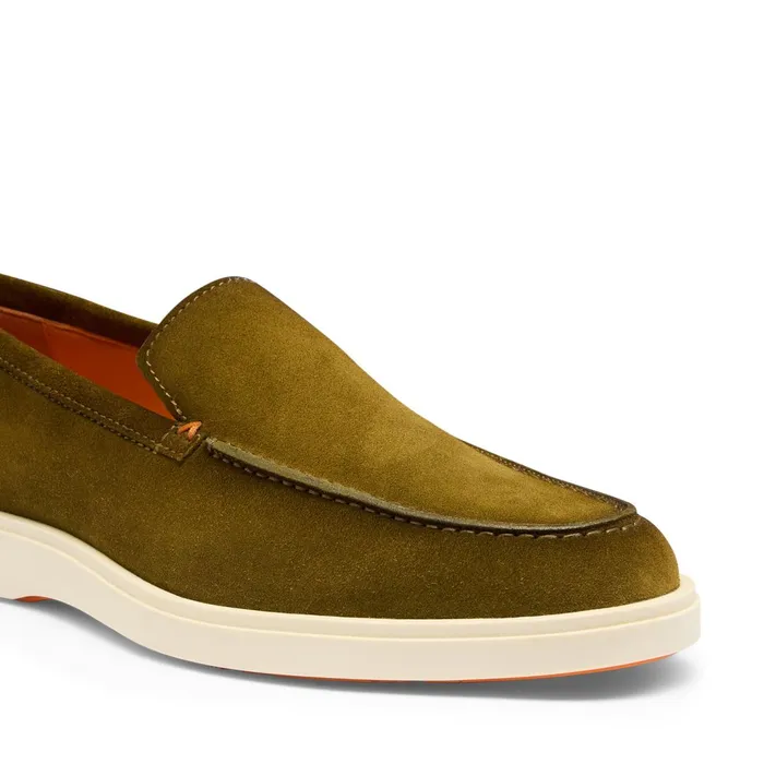 Santoni Green Suede Loafer Men Loafers