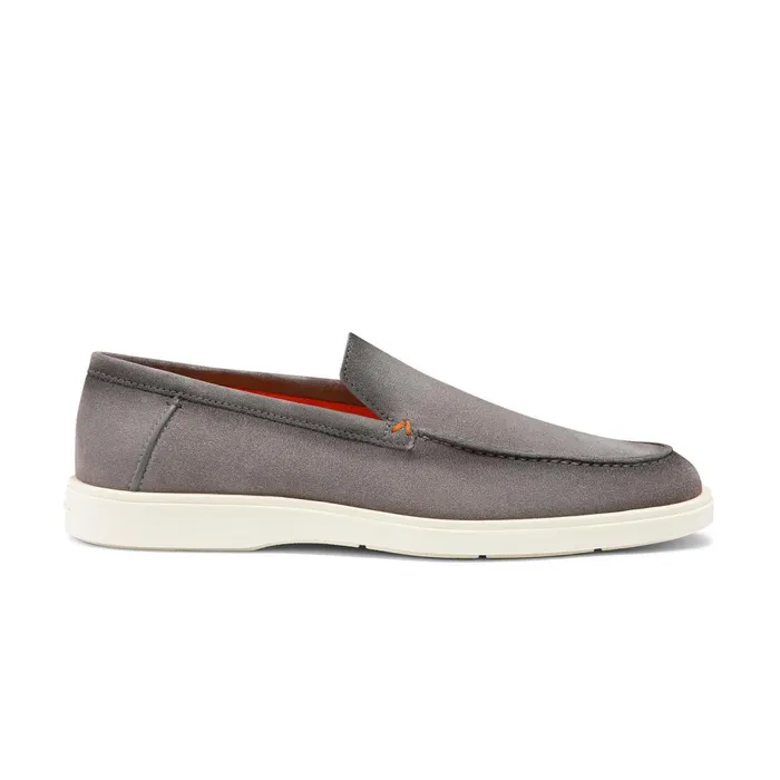 Santoni Grey Suede Loafer Men Loafers