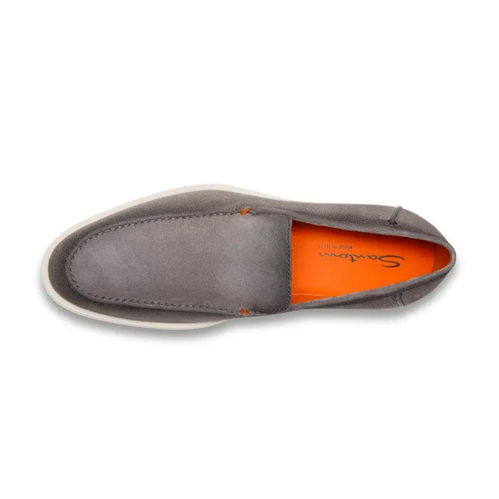 Santoni Grey Suede Loafer Men Loafers
