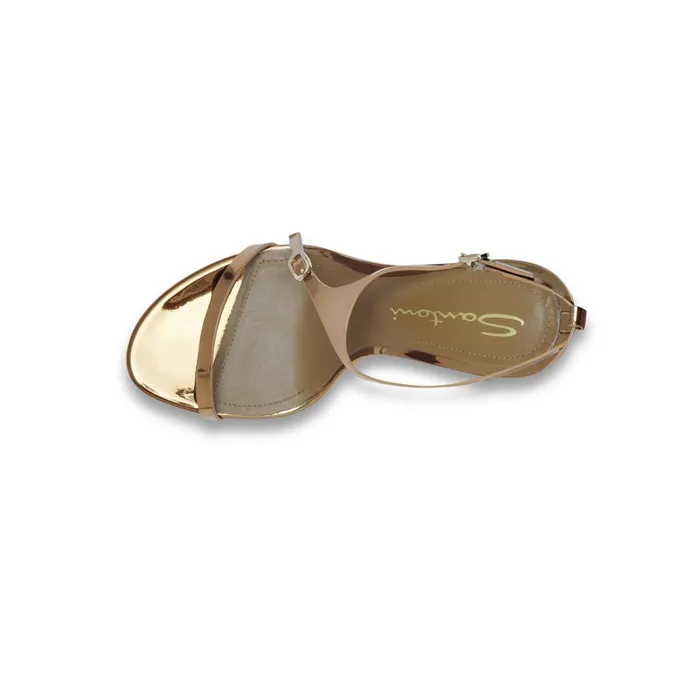 Santoni Mirrored Gold HighHeel Sandal Women Sandals