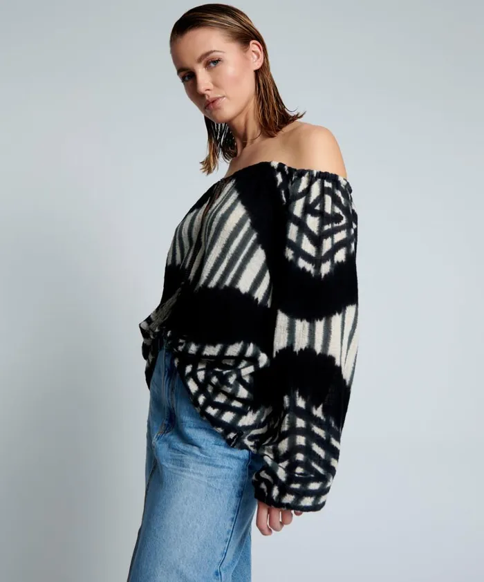 SANTORINI HAND PRINTED MINOAN TOP Women One Teaspoon Tops
