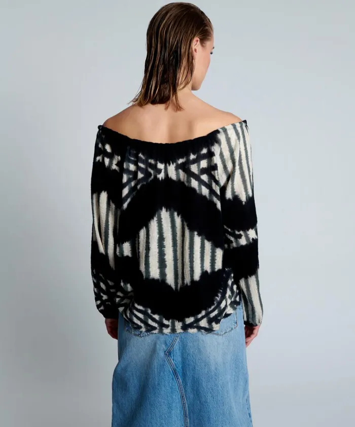 SANTORINI HAND PRINTED MINOAN TOP Women One Teaspoon Tops