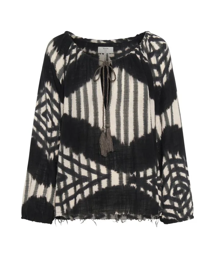 SANTORINI HAND PRINTED MINOAN TOP Women One Teaspoon Tops