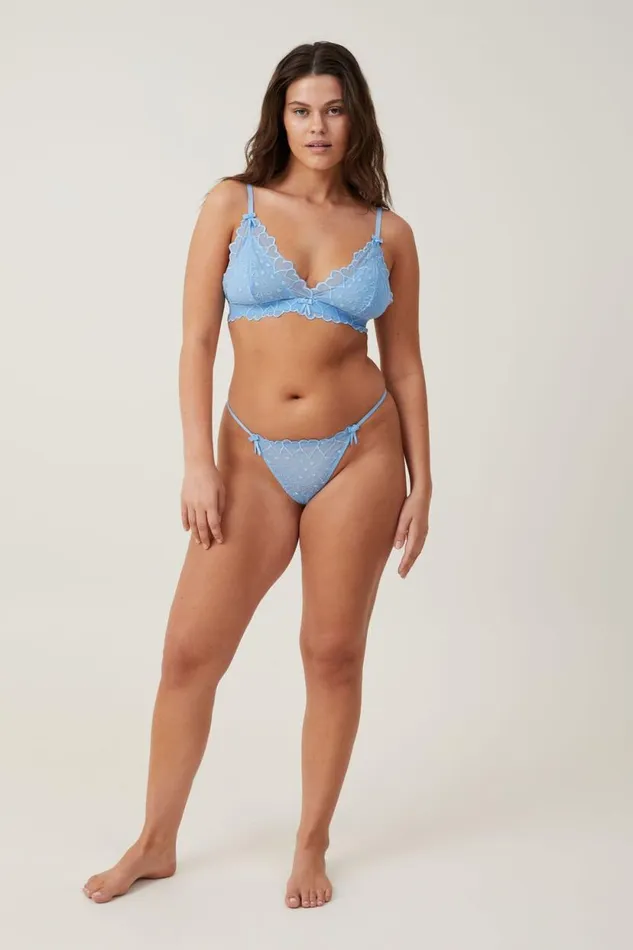 Sasha Embroidered Mesh Triangle Bralette Dream Cloud Women Cotton On Bras