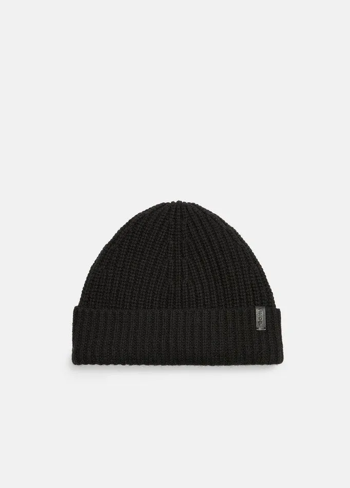 Scarves and Hats Men Vince Cashmere ShakerStitch Beanie Black