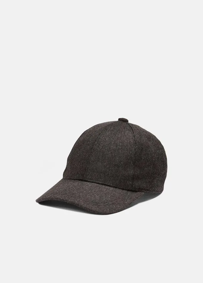 Scarves and Hats Women Vince LeatherTrim Cashmere Baseball Cap Charcoal