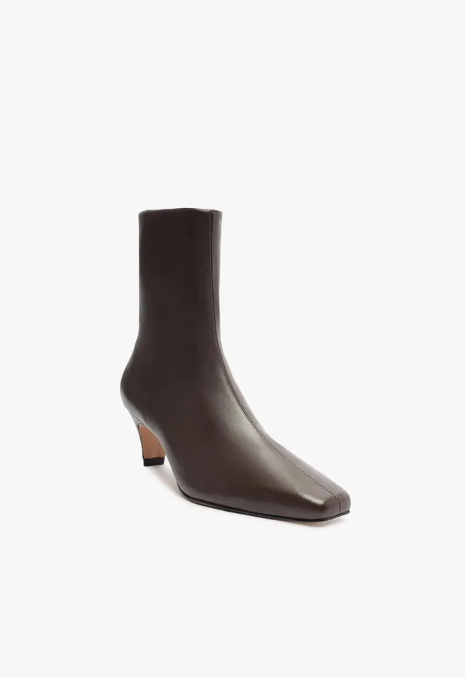 Schutz Shoes Booties Dellia Nappa Leather Bootie Dark Chocolate 8211 Women