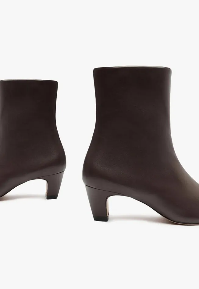 Schutz Shoes Booties Dellia Nappa Leather Bootie Dark Chocolate 8211 Women