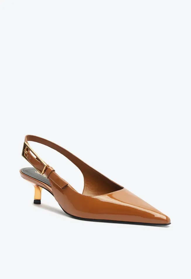 Schutz Shoes Pumps Ciara Mid Patent Leather Pump Honey Peach 8211 Women