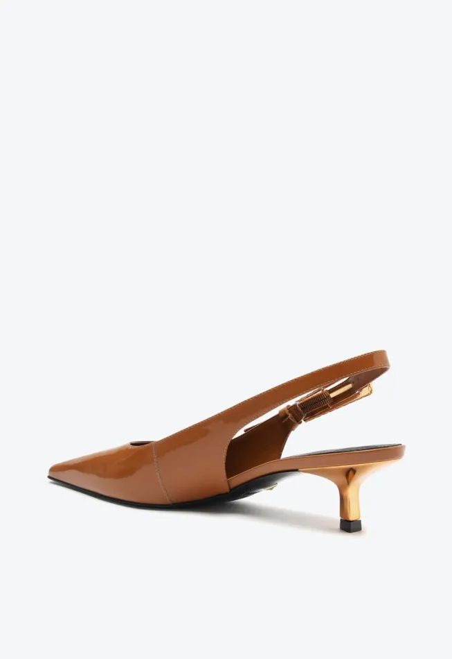 Schutz Shoes Pumps Ciara Mid Patent Leather Pump Honey Peach 8211 Women