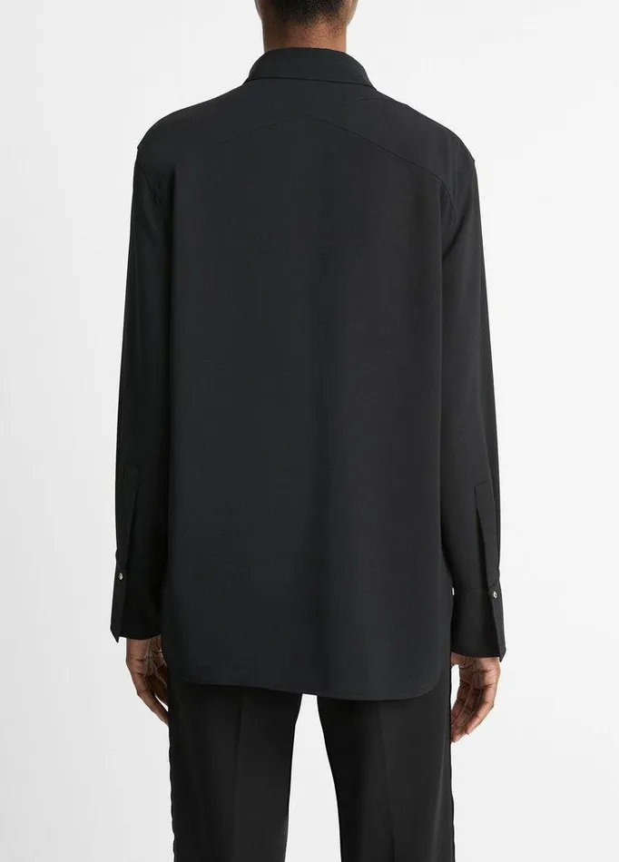 Shirts and Tops Women Vince Embellished PointCollar Crepe Shirt Black Shirts and Tops Women Vince Embellished PointCollar Crepe Shirt Black