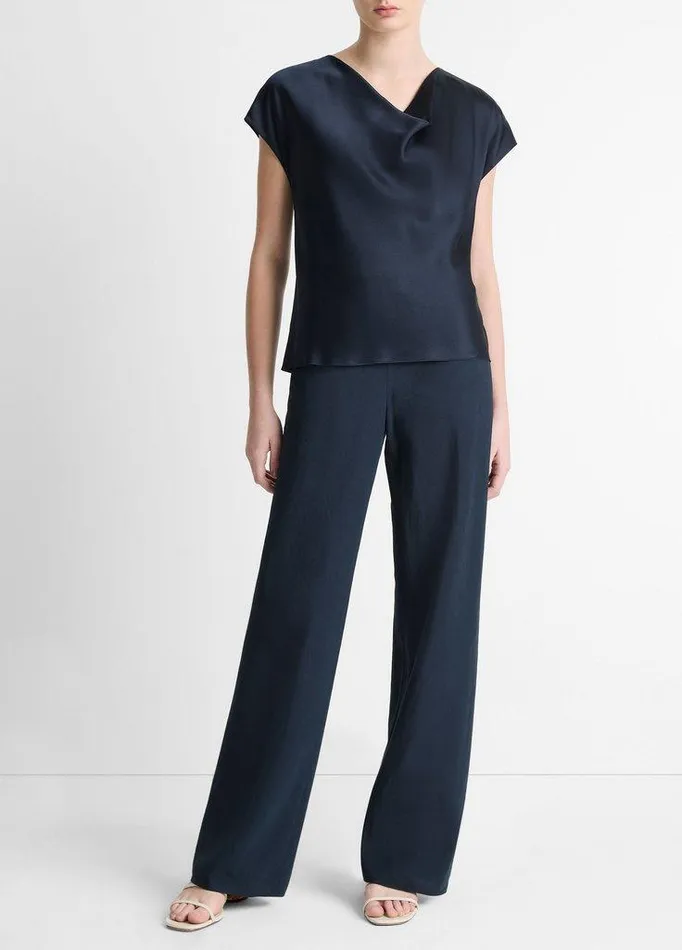 Shirts and Tops Women Vince Silk CowlNeck Blouse Coastal Blue Shirts and Tops Women Vince Silk CowlNeck Blouse Coastal Blue