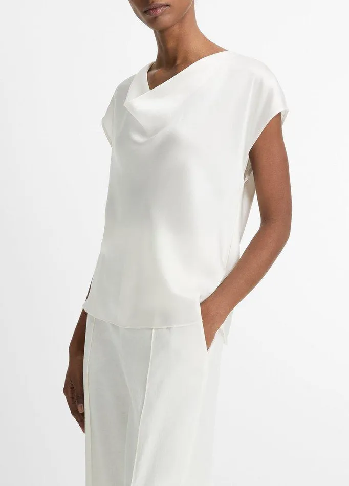 Shirts and Tops Women Vince Silk CowlNeck Blouse Off White Shirts and Tops Women Vince Silk CowlNeck Blouse Off White