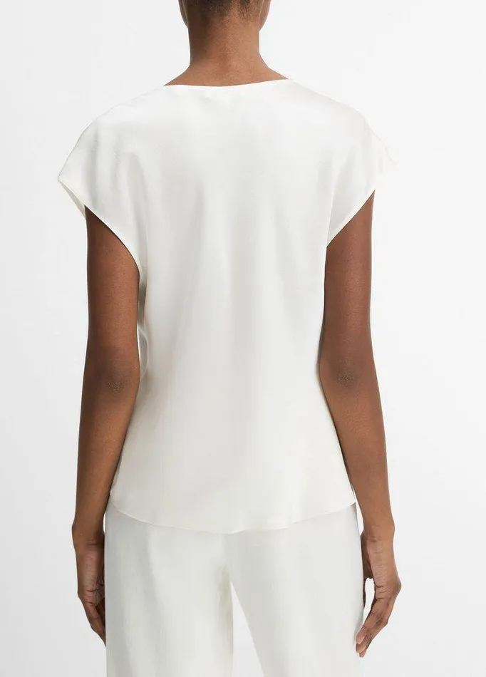 Shirts and Tops Women Vince Silk CowlNeck Blouse Off White Shirts and Tops Women Vince Silk CowlNeck Blouse Off White