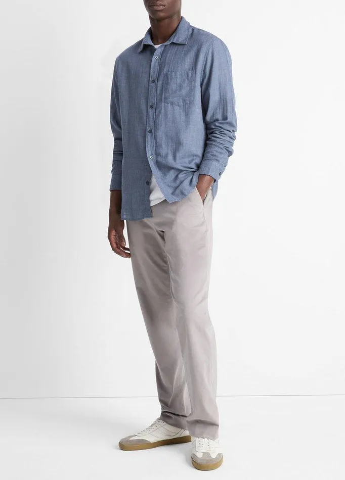 Shirts Men Vince Double Face Long Sleeve Chambray