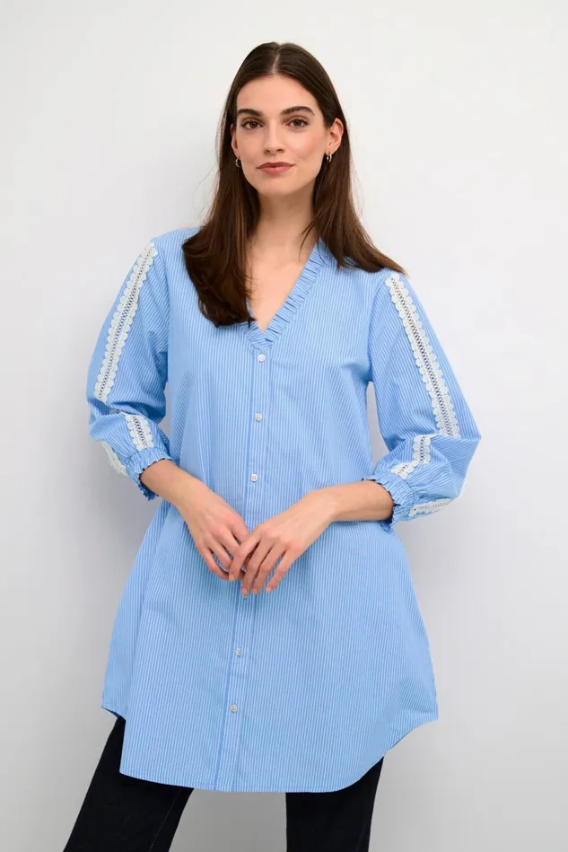 Shirts Women CULTURE CUamaze Shirt Bluewhite Stripe