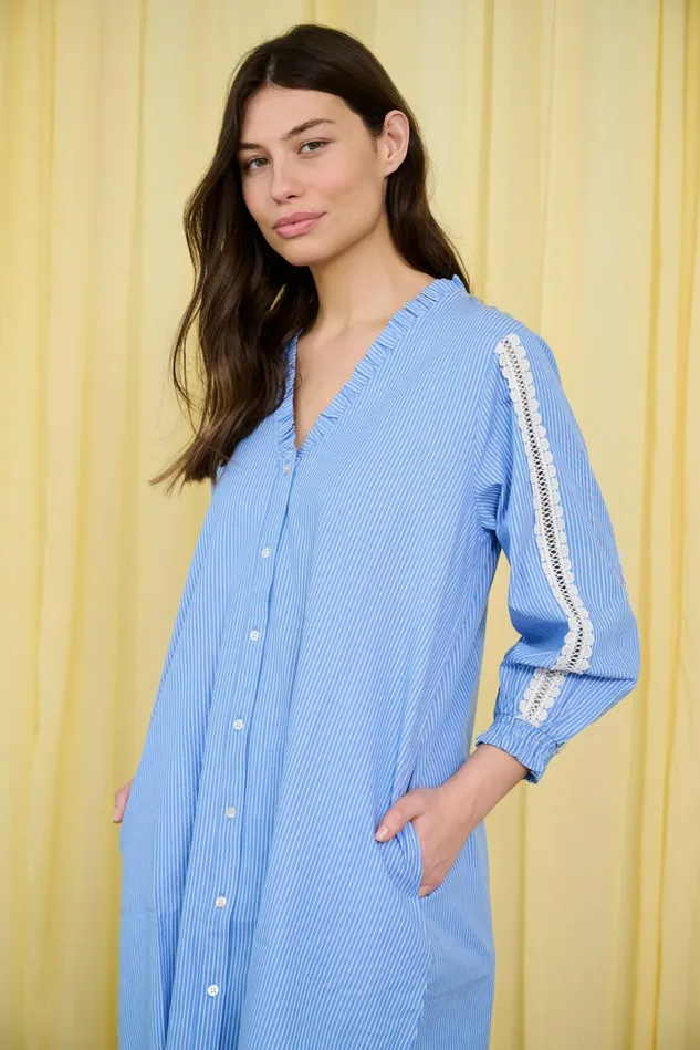 Shirts Women CULTURE CUamaze Shirt Bluewhite Stripe