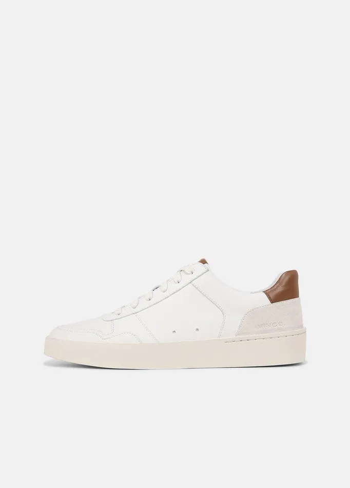 Shoes Men Vince Peyton Leather LaceUp Sneaker Chalk White