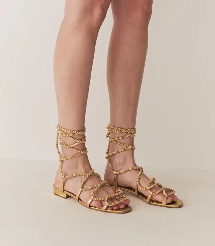 Shoes Women DEN Castille Gladiator Sandal Gold Metallic