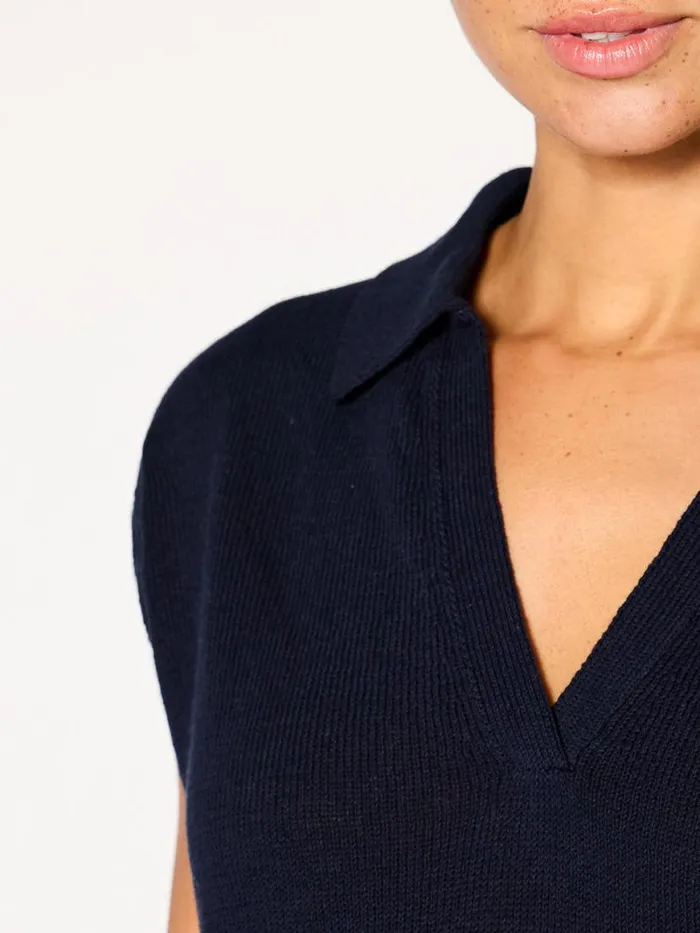 Shop Brochu Walker Looker Sweaters The Jaia Polo Looker Hale Navy With White