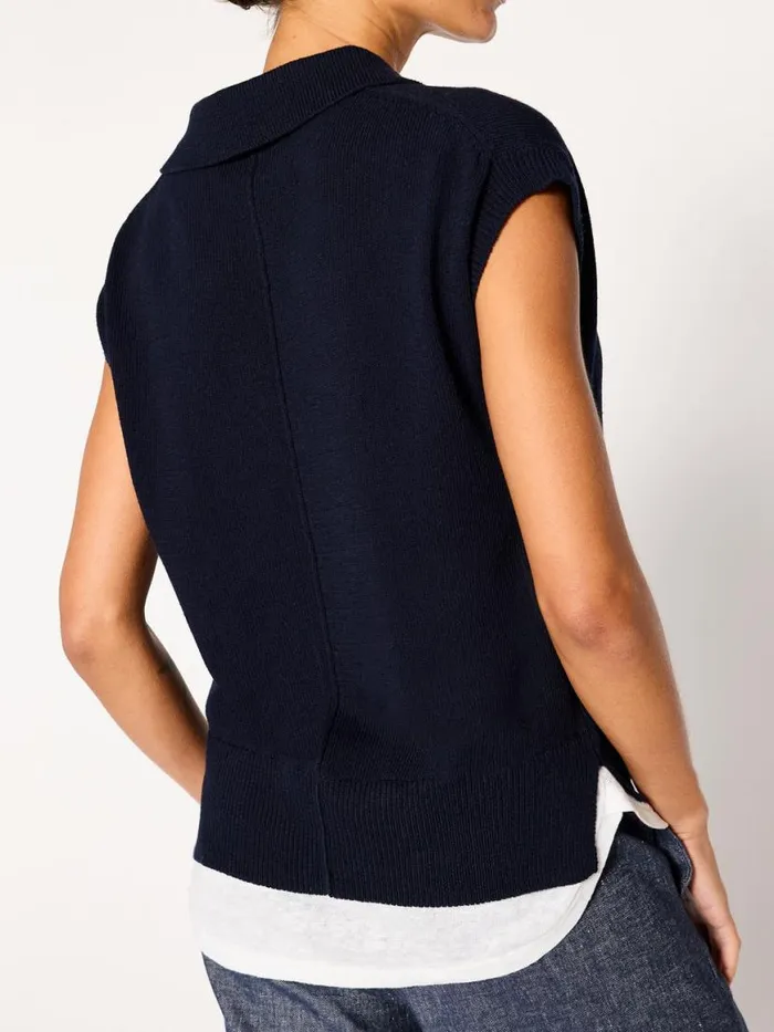 Shop Brochu Walker Looker Sweaters The Jaia Polo Looker Hale Navy With White
