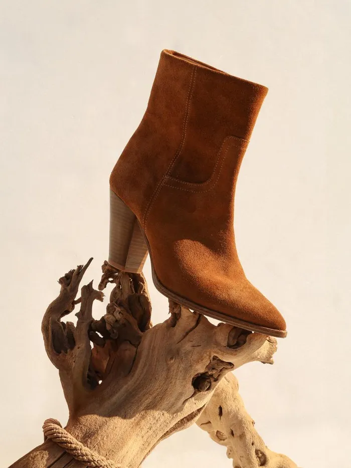 Shop Brochu Walker Shoes The Marfa Suede Ankle Boot Whiskey