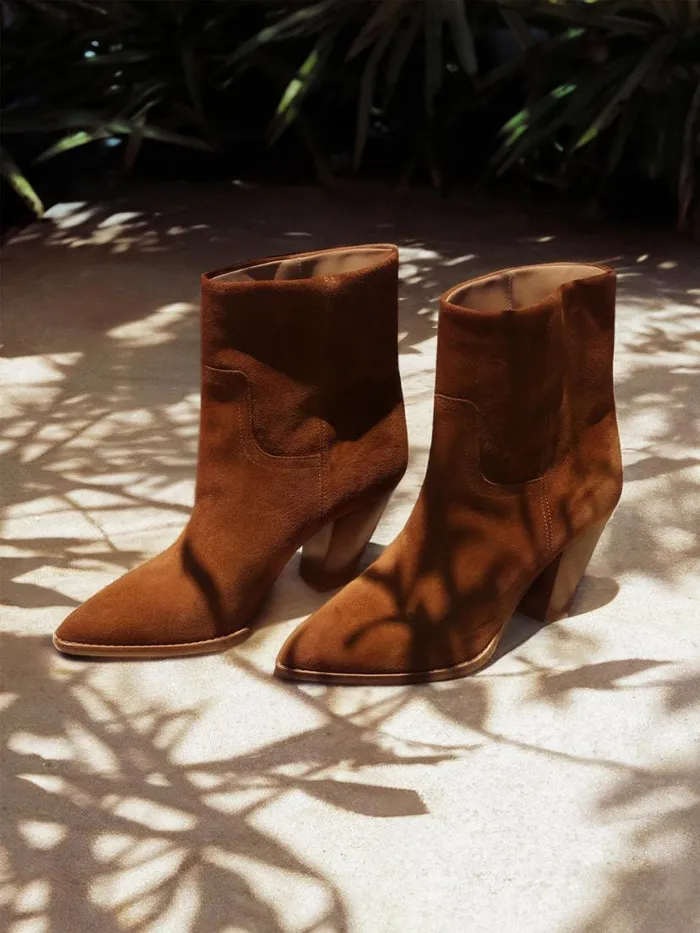 Shop Brochu Walker Shoes The Marfa Suede Ankle Boot Whiskey