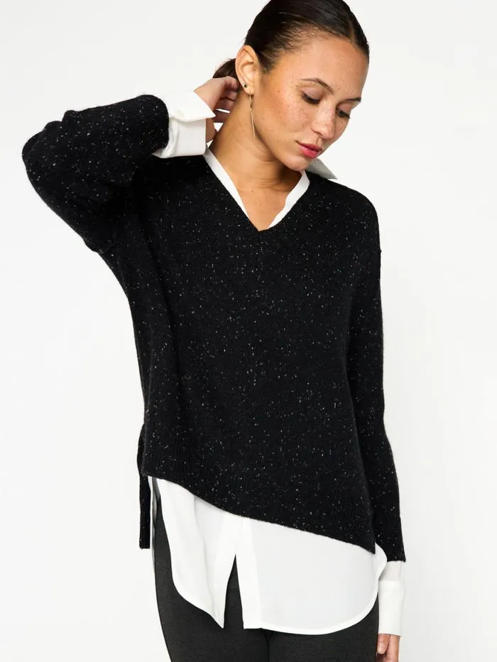 Shop Brochu Walker Sweaters The Looker Layered VNeck Black Multi