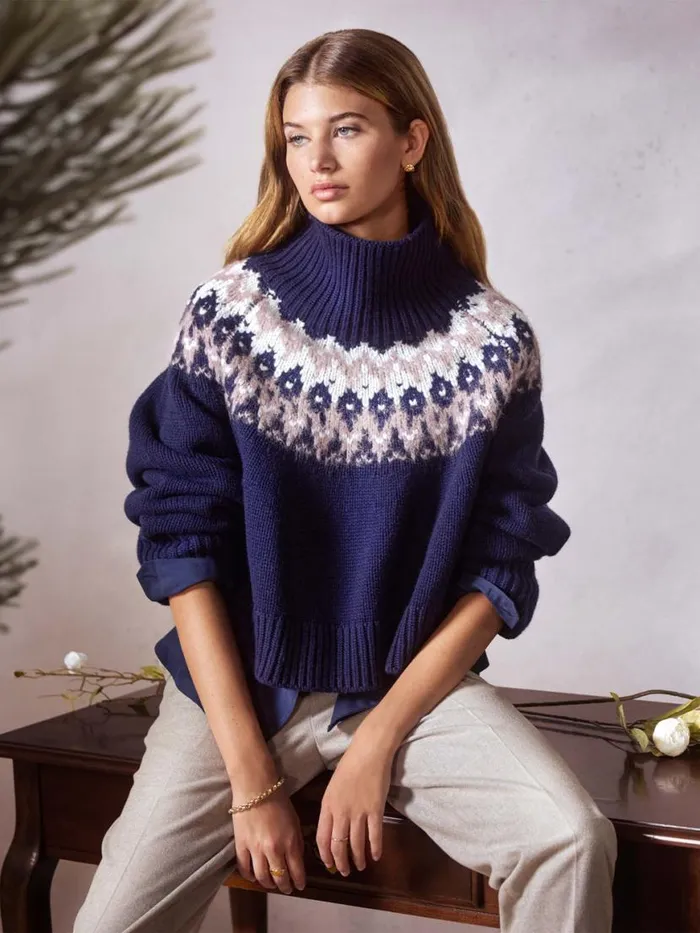 Shop Brochu Walker Sweaters The Odessa Fairisle Sweater Atlas Combo