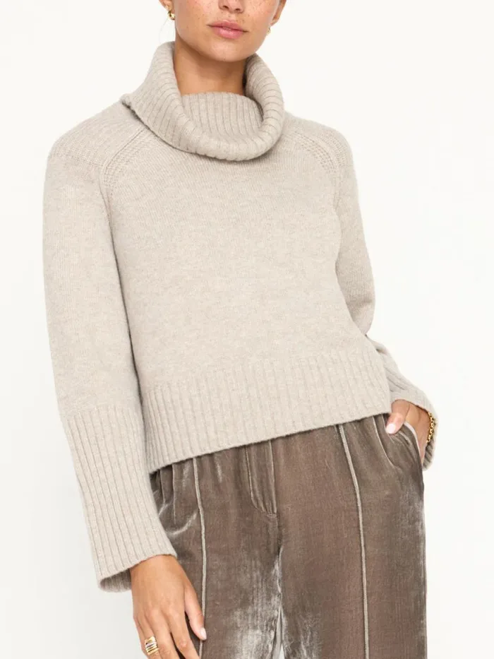 Shop Brochu Walker Sweaters The Orion Turtleneck Sweater Light Chia Mlange