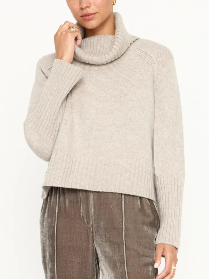 Shop Brochu Walker Sweaters The Orion Turtleneck Sweater Light Chia Mlange