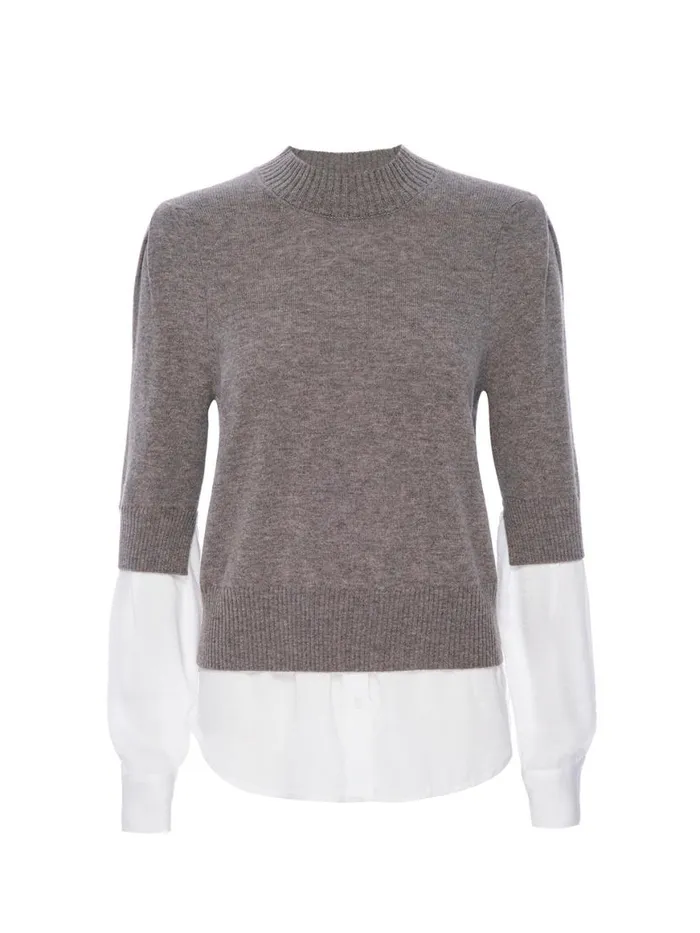 Shop Brochu Walker Sweaters The Stella Looker Otter Mlange W White