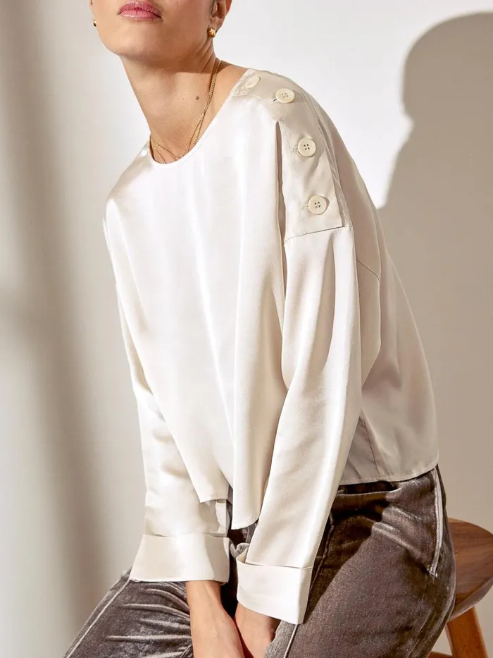 Shop Brochu Walker Tops The Dallas Blouse Dust