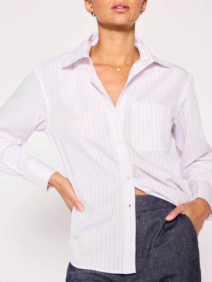 Shop Brochu Walker Tops The Everyday Shirt Pink Stripe