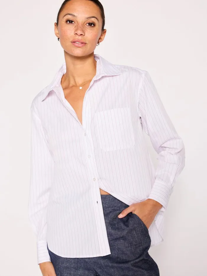 Shop Brochu Walker Tops The Everyday Shirt Pink Stripe