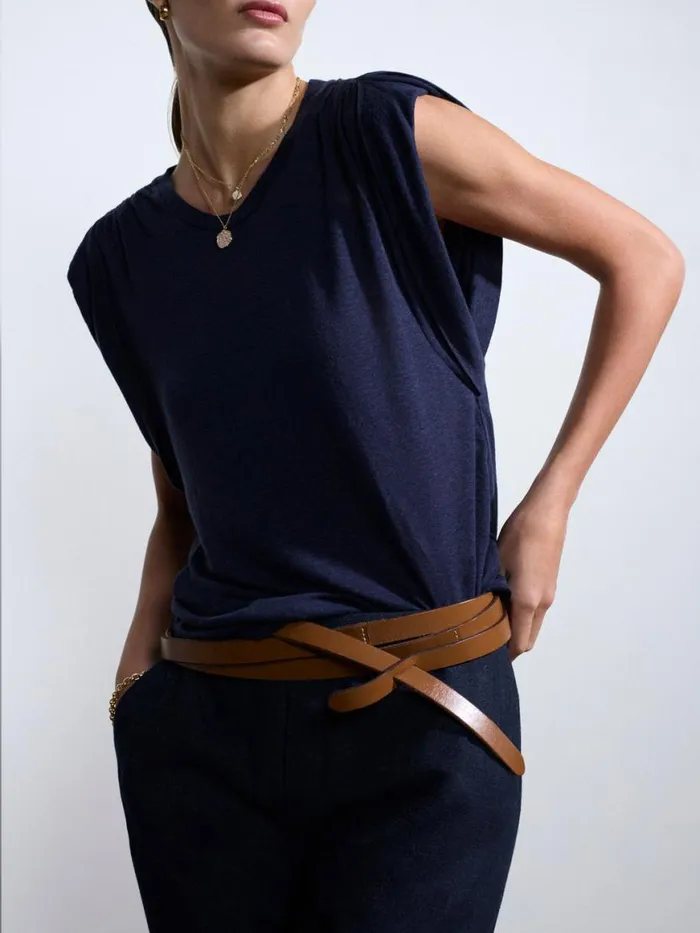 Shop Brochu Walker Tops The Reins Tee Navy
