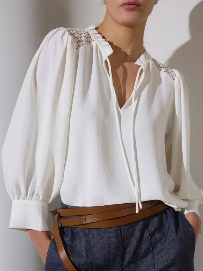 Shop Brochu Walker Tops The Tereza Blouse Salt White