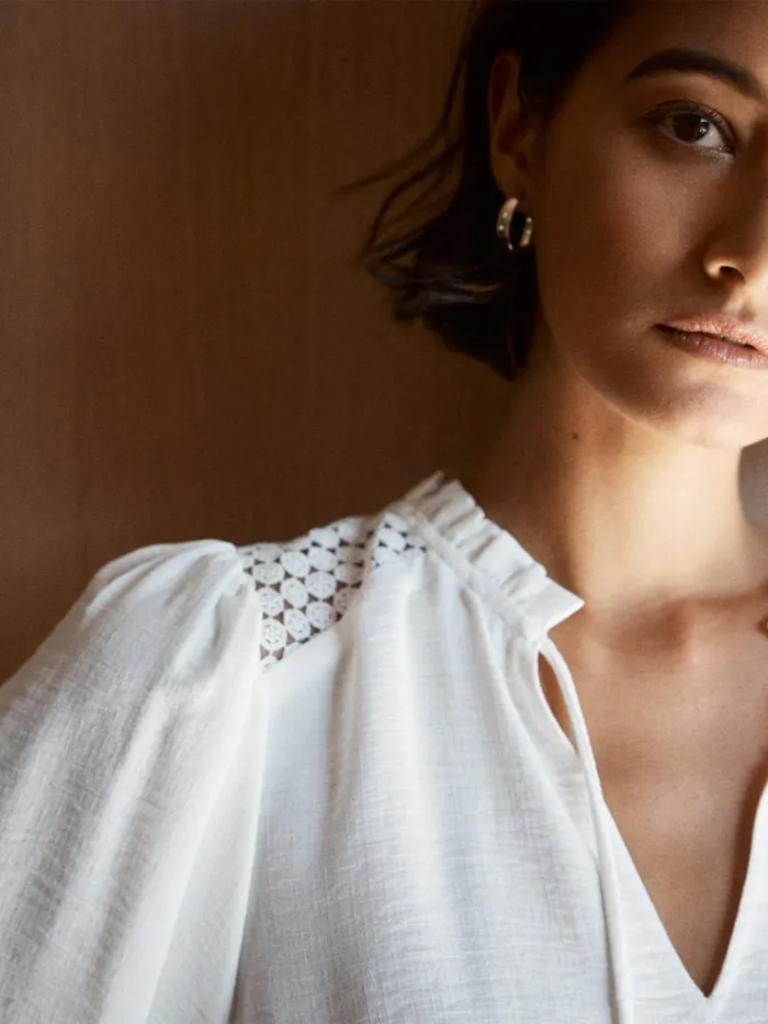 Shop Brochu Walker Tops The Tereza Blouse Salt White