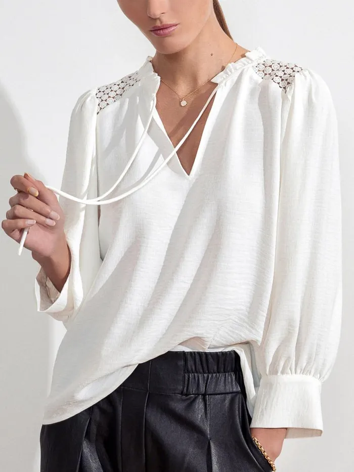 Shop Brochu Walker Tops The Tereza Blouse Salt White