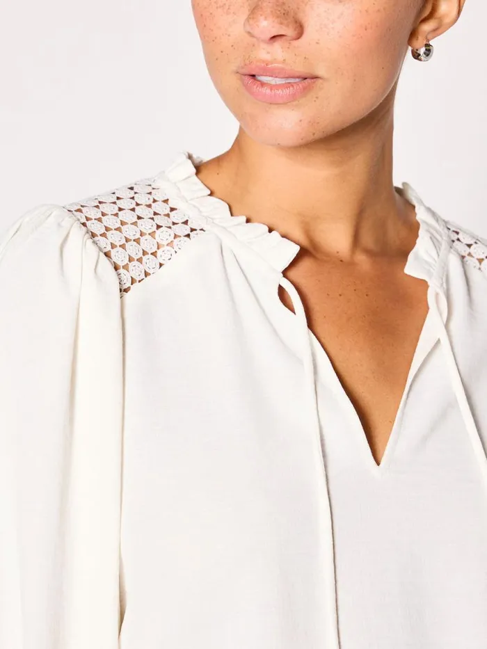 Shop Brochu Walker Tops The Tereza Blouse Salt White