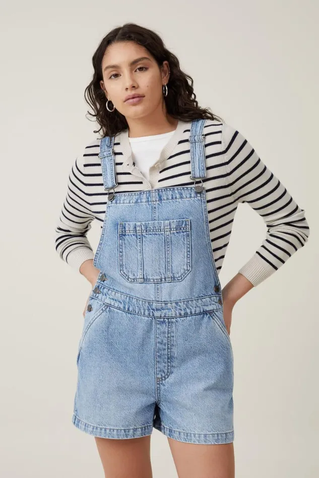Short Denim Overall Breeze Blue Women Cotton On Shorts