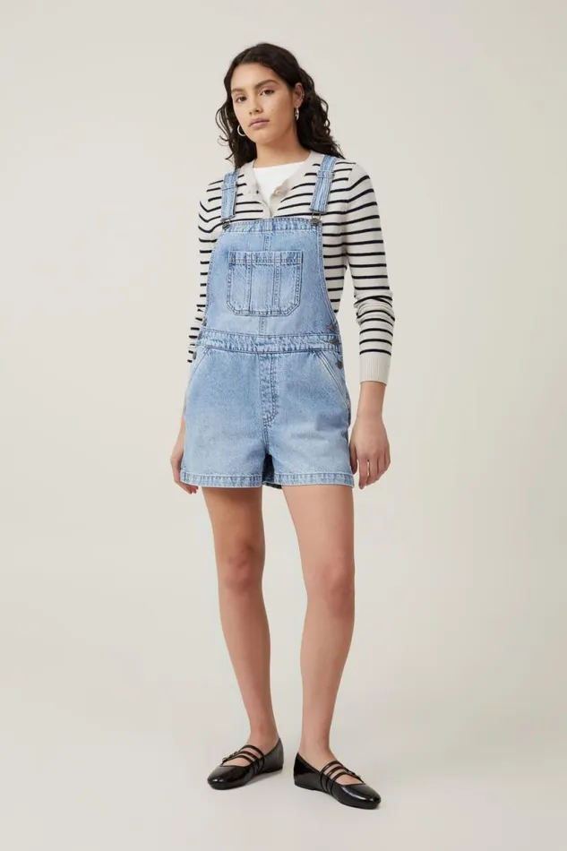 Short Denim Overall Breeze Blue Women Cotton On Shorts Short Denim Overall Breeze Blue Women Cotton On Shorts