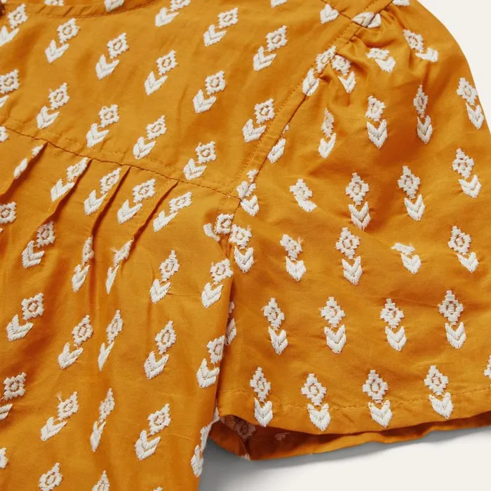 ShortSleeved Aztec Blouse Yellow Women Stetson Blouses